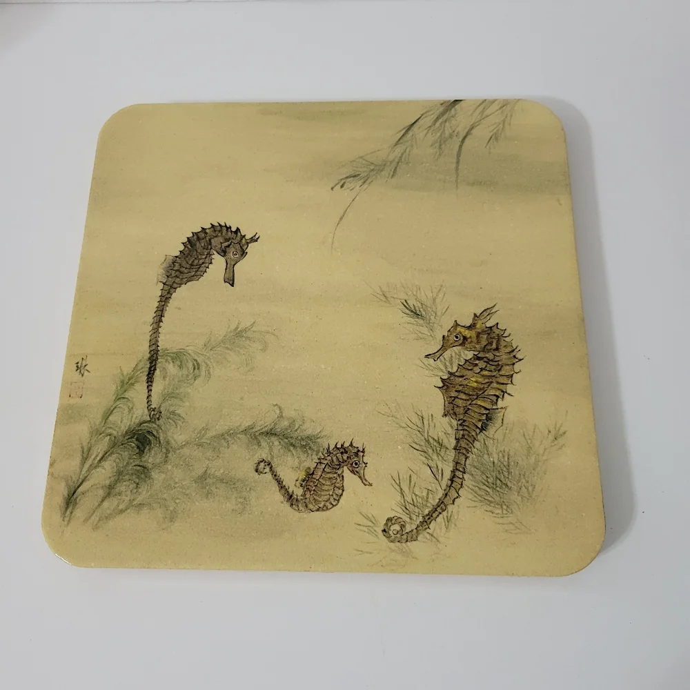 Seahorse Stone Trivet Cork Back 8